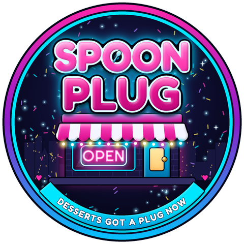 The Spoon Plug trap house logo with neon OPEN sign